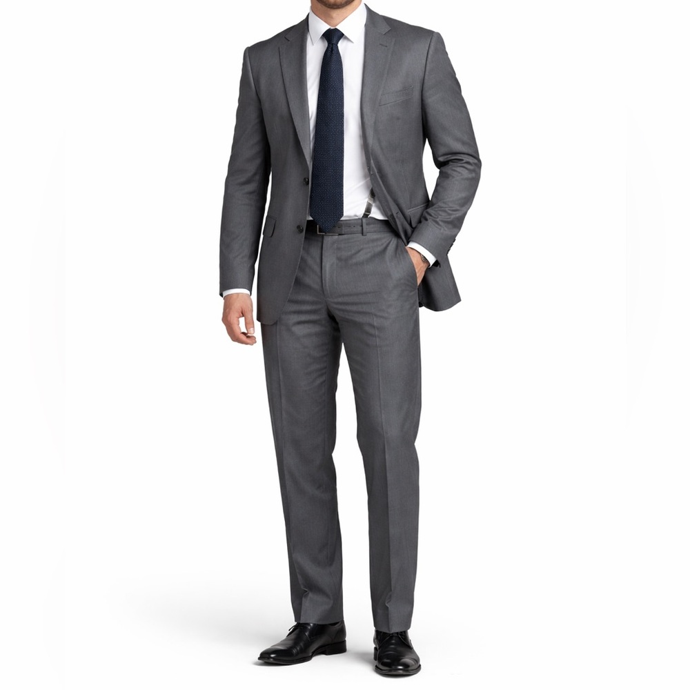 Jack Victor 45L Wool Suit Gray Stripe Made in Canada